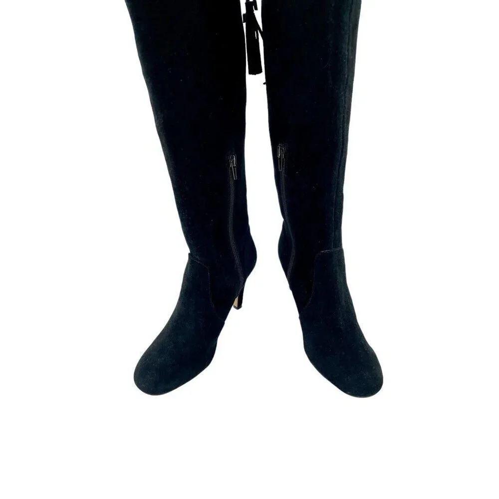 Vince Camuto Cherline Black Suede Leather Over the Knee Boots SZ 6 New
